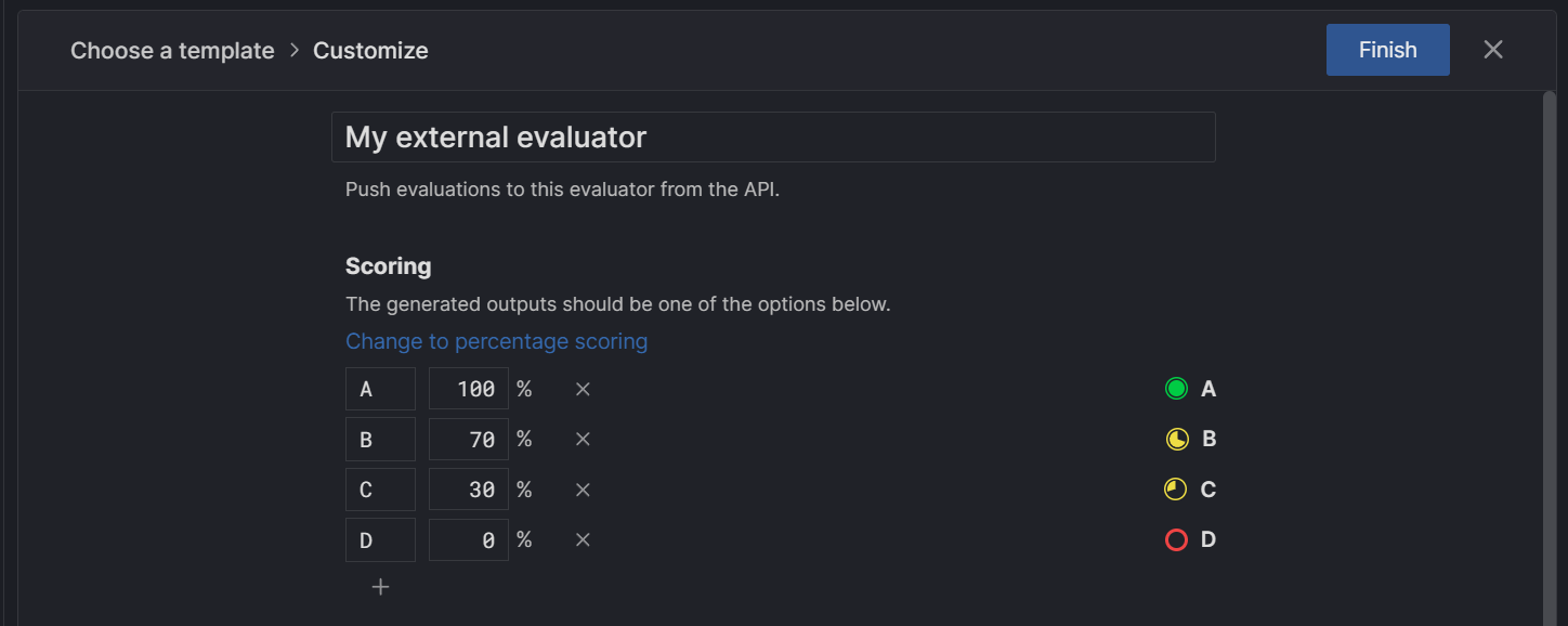 External evaluator config