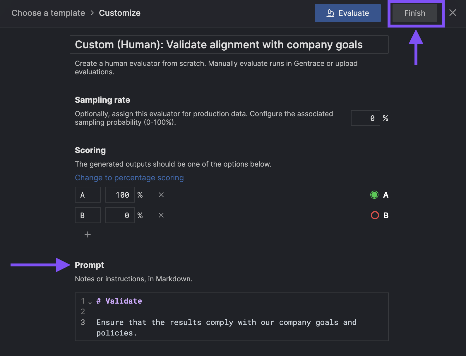 Create human evaluator