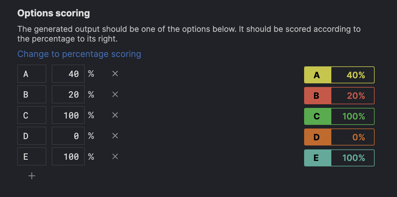 Define AI options mapping and scoring
