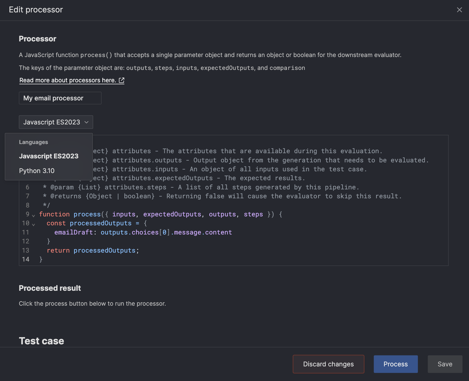 Editing processor function