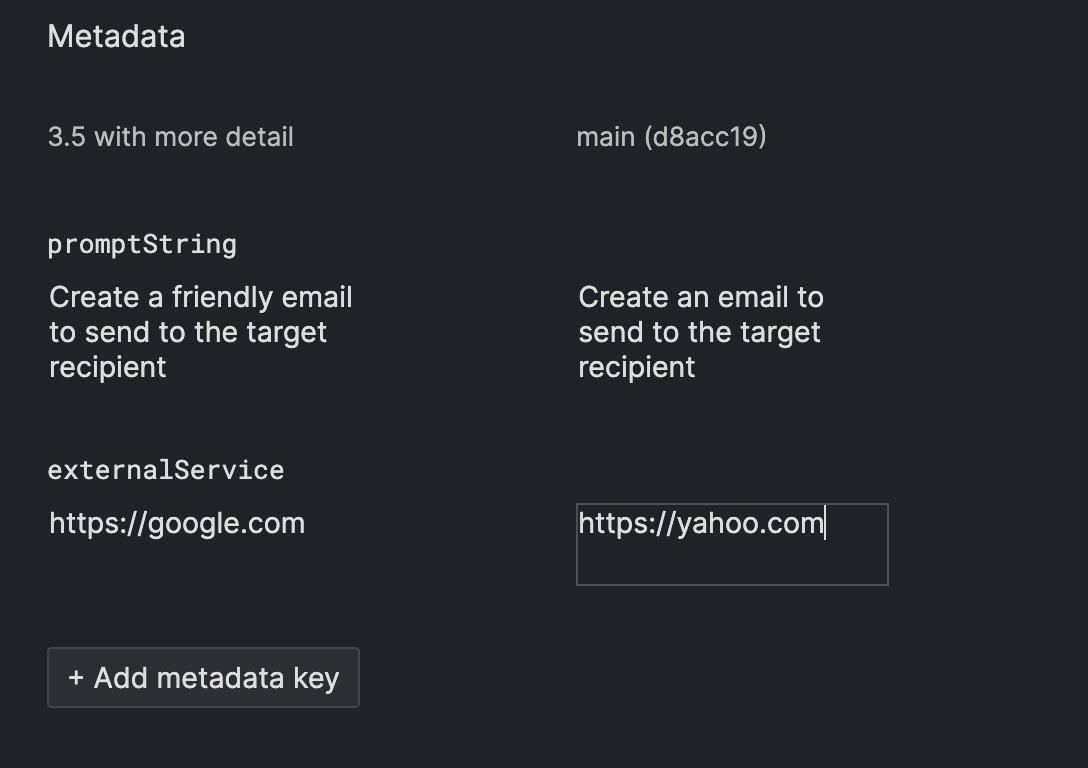 Edit result metadata in-line