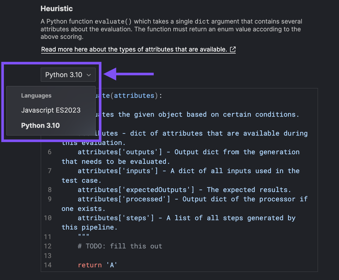 Heuristic evaluator function: Language dropdown
