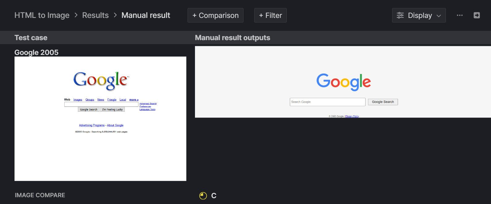 Image evaluation report