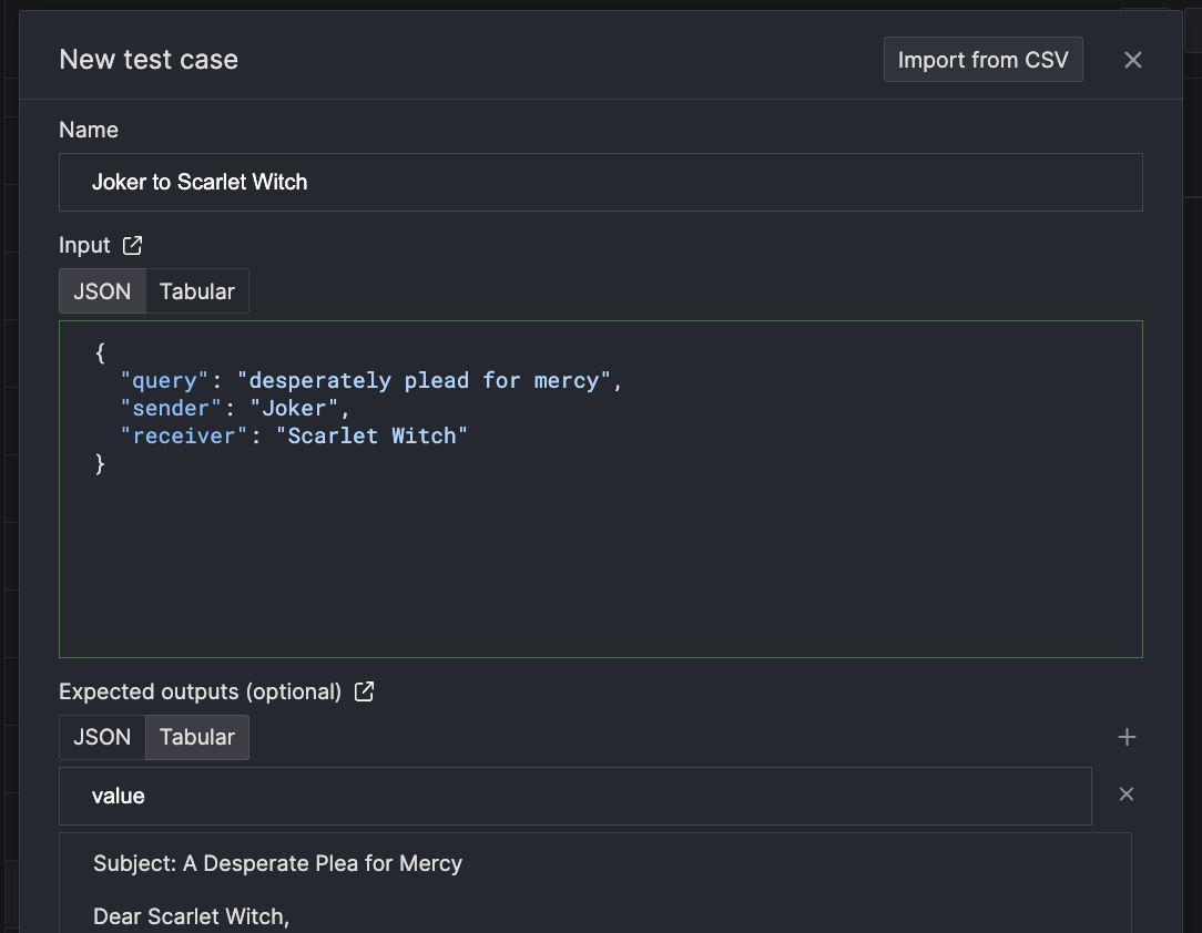 New test case