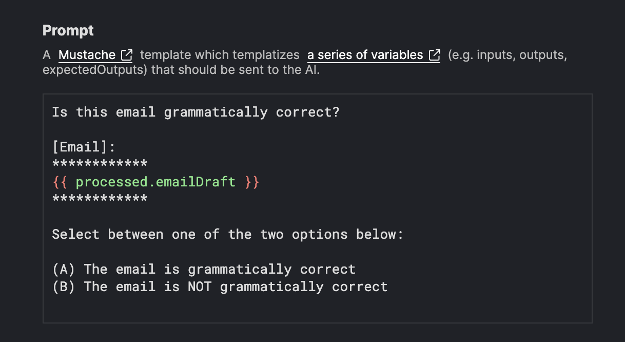 Processed values in AI evaluator