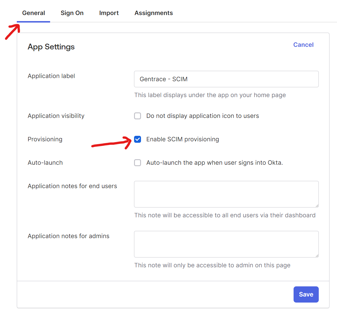 Enable SCIM provisioning