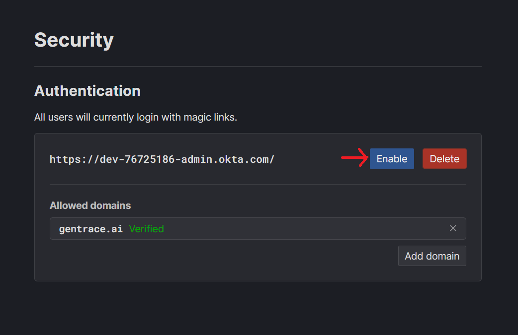 Gentrace enable SSO